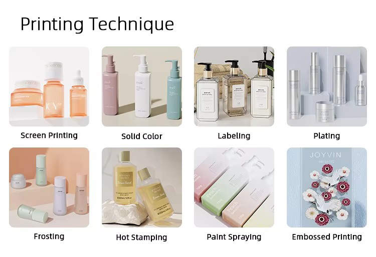 High Quality Amber PETG Skincare Bottle Set Custom Sloping Design