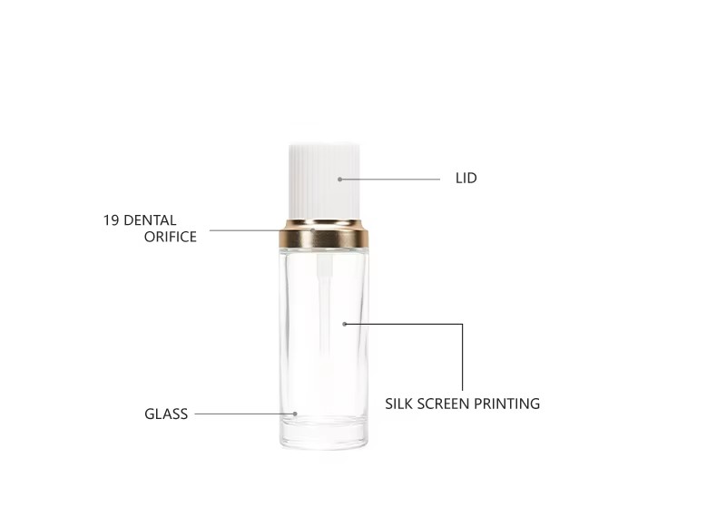 Luxury Custom Packaging 45ml Transparent Clear White Gold Lid Essential Oil Body Lotion Skin Care Cream Serum Glass Pump Bottles