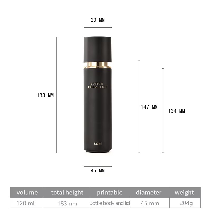 30ml 50ml Empty Luxury Cosmetic Skin Care Set Frosted Black Gold Glass Lotion Bottle With Pump
