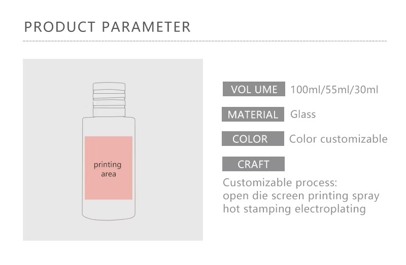 50ml Private Label Skincare Packaging Gradient Blue Color Cosmetic Perfume Mist Spray Glass Pump Bottle