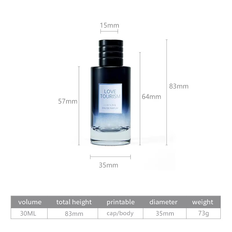 50ml Private Label Skincare Packaging Gradient Blue Color Cosmetic Perfume Mist Spray Glass Pump Bottle