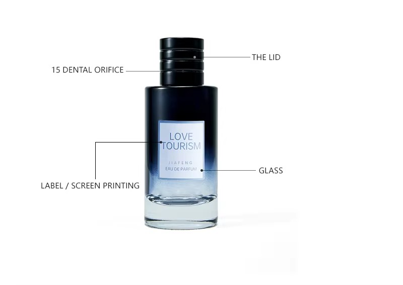 50ml Private Label Skincare Packaging Gradient Blue Color Cosmetic Perfume Mist Spray Glass Pump Bottle