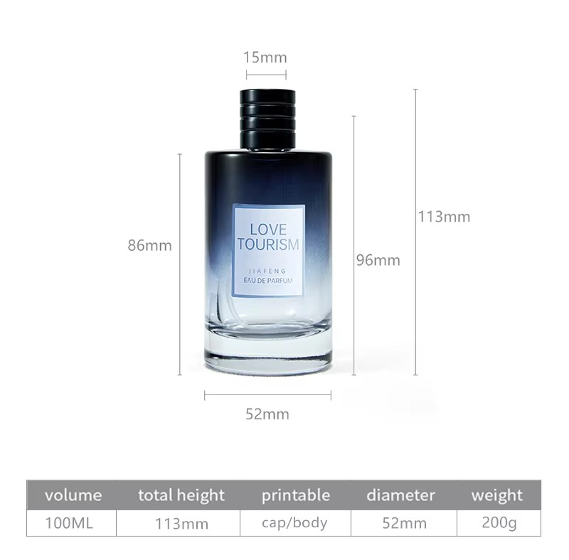50ml Private Label Skincare Packaging Gradient Blue Color Cosmetic Perfume Mist Spray Glass Pump Bottle