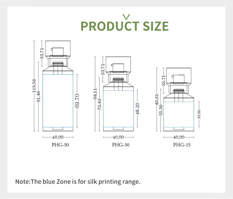 15ml 30ml 50ml PHG Lotion Toner Cosmetics Spray Bottle Cosmetic Packaging Travel Packaging Refillable Spray Bottle Skincare