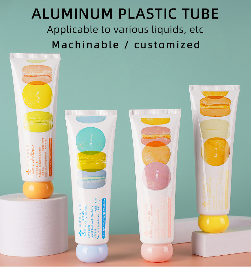 100g Macaroni-colored toothpaste tube hand cream tube aluminum-plastic composite tube oval cap plastic cosmetic tube packaging