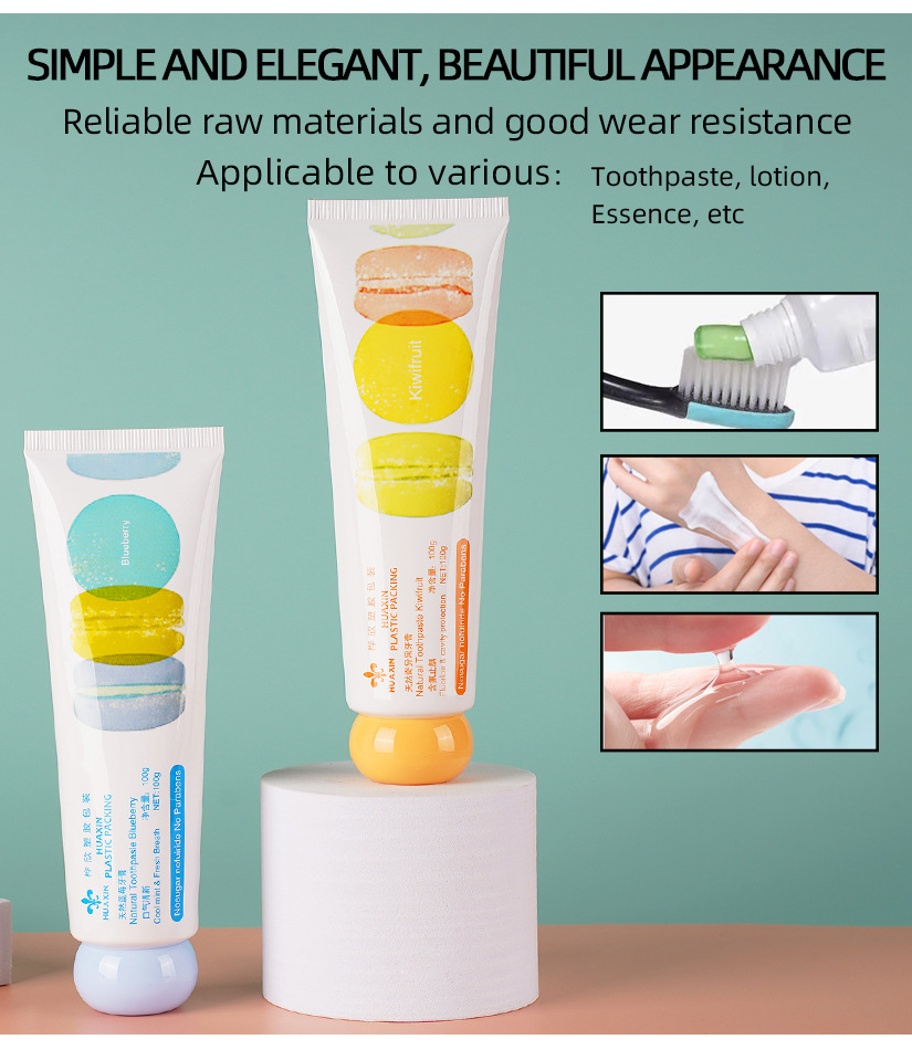 100g Macaroni-colored toothpaste tube hand cream tube aluminum-plastic composite tube oval cap plastic cosmetic tube packaging