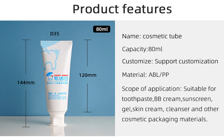 ABL tube toothpaste tube packaging for facial cleanser, sun protection and isolation, aluminum-plastic cosmetic packaging