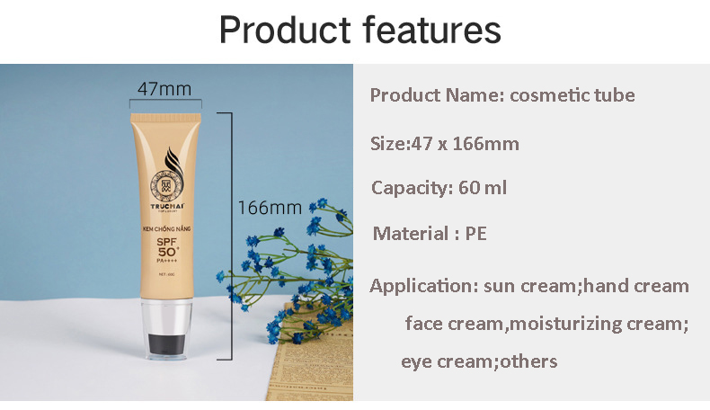 BB cream hand cream, isolation lotion, press pump head, PE soft tube, body lotion packaging, extrusion plastic soft tube packaging