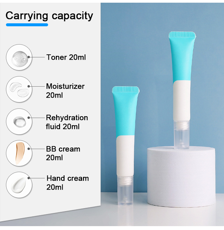 20ml transparent pointed tip water dropper cosmetic tube - essence eye cream PE plastic squeeze lotion gel tube