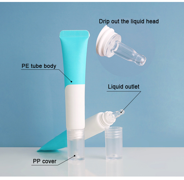 20ml transparent pointed tip water dropper cosmetic tube - essence eye cream PE plastic squeeze lotion gel tube