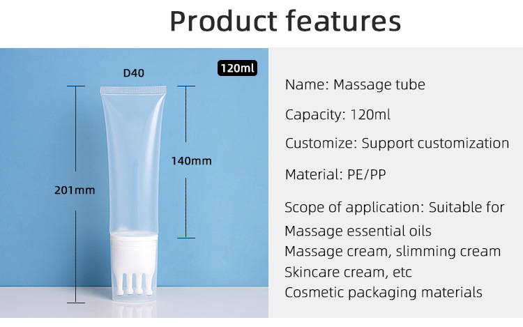 Head neck eye care cream tube repair cream cosmetic flexible tube with silicone duckbill function head massage tube