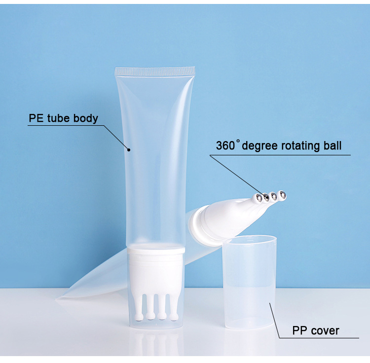 Head neck eye care cream tube repair cream cosmetic flexible tube with silicone duckbill function head massage tube