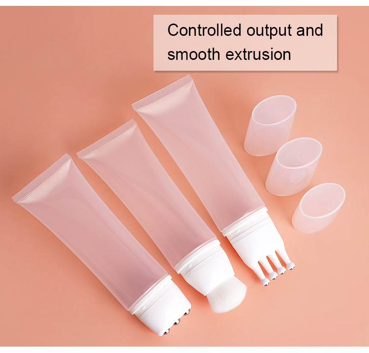 Head neck eye care cream tube repair cream cosmetic flexible tube with silicone duckbill function head massage tube