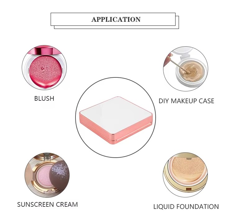 Customized Empty Square Cushion Compact Case for Makeup Packaging