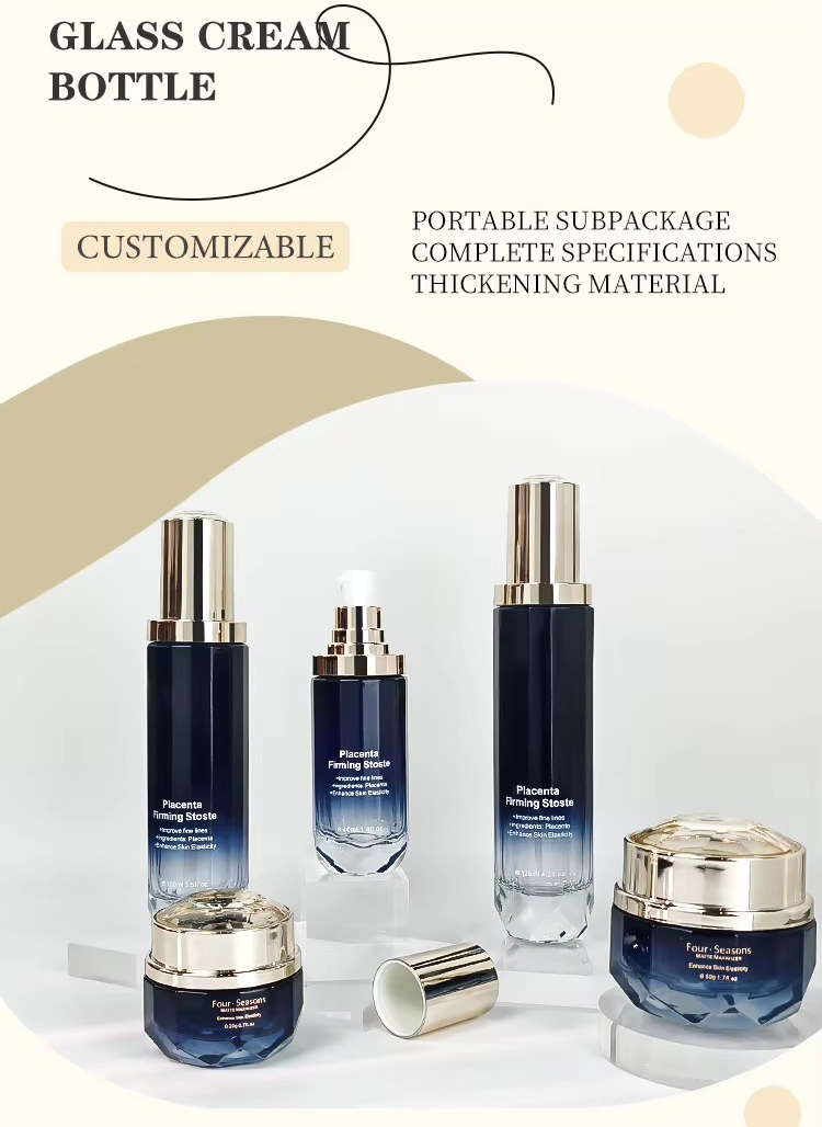 Manufacturer Skincare Packaging 30ml 45ml 100ml Facial Lotion Pump Bottles Black Glass Cosmetic Bottle Set