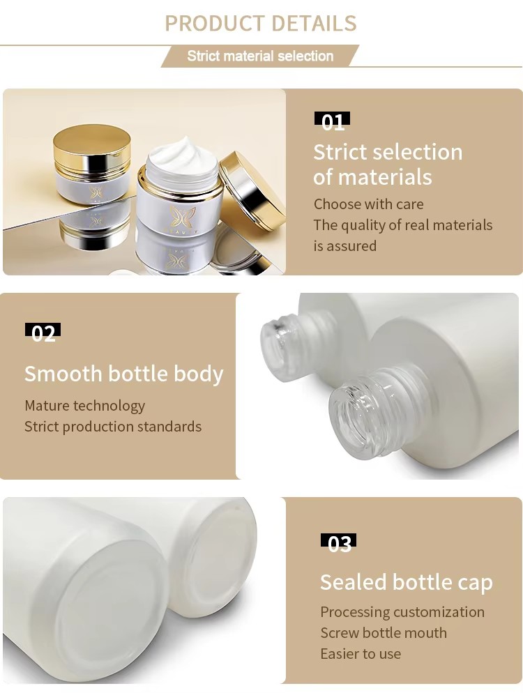 Glass White Skincare Cream Jar and Pump Spray Bottle Set Empty Skin Care Lotion