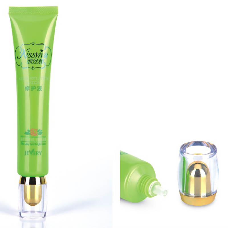 small plastic tube with beautiful acrylic cap for cosmetic packaging