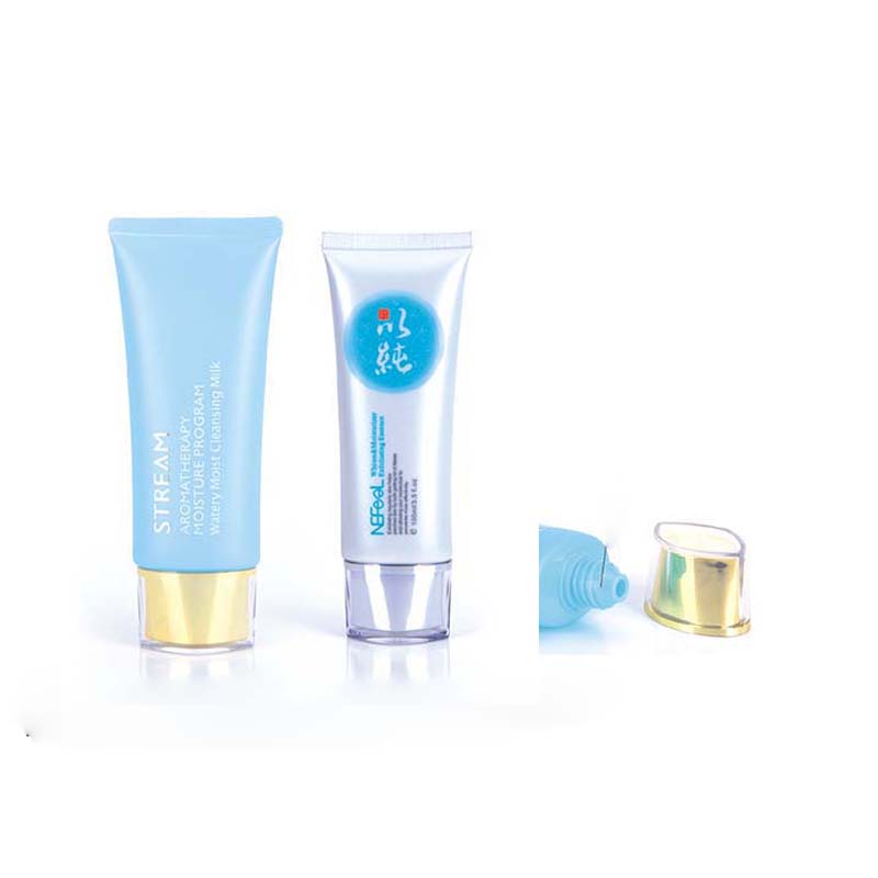 diamond-shape acrylic cap with oval flexible tube for cosmetic packaging
