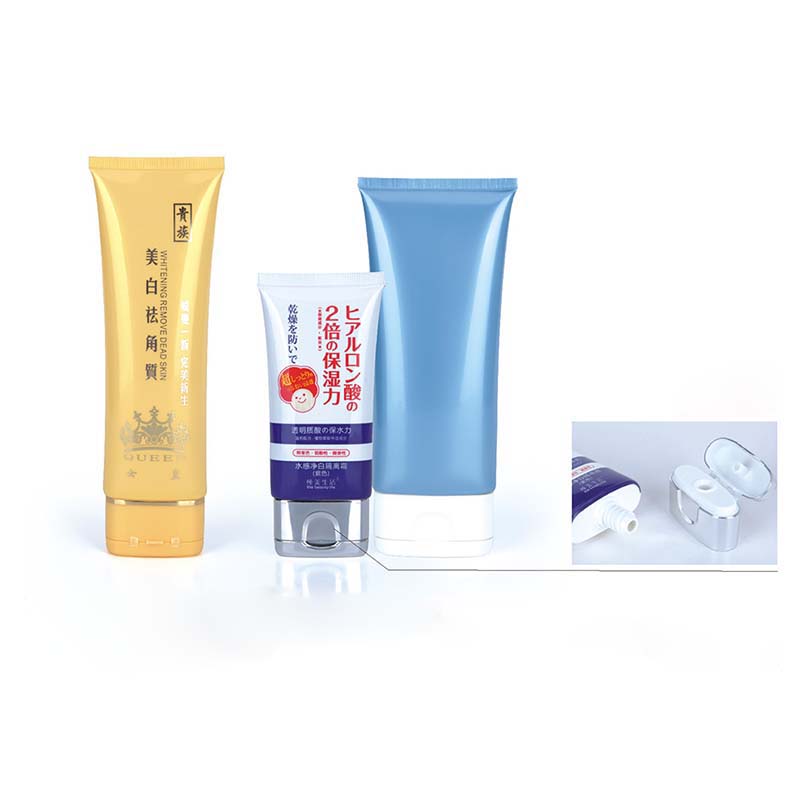 flexible PE tube with flat flip cap for cosmetic packaging