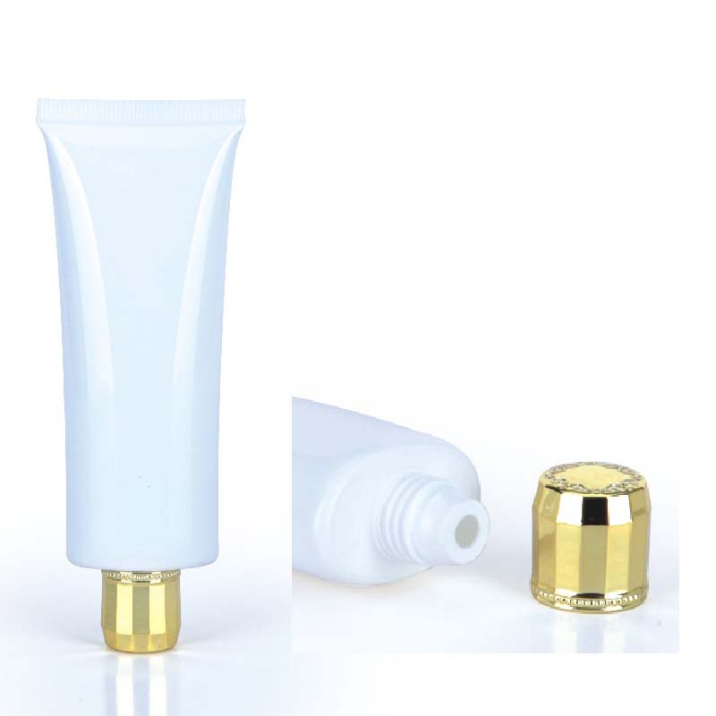 plastic oval tube with golden small cap for cosmetic packaging