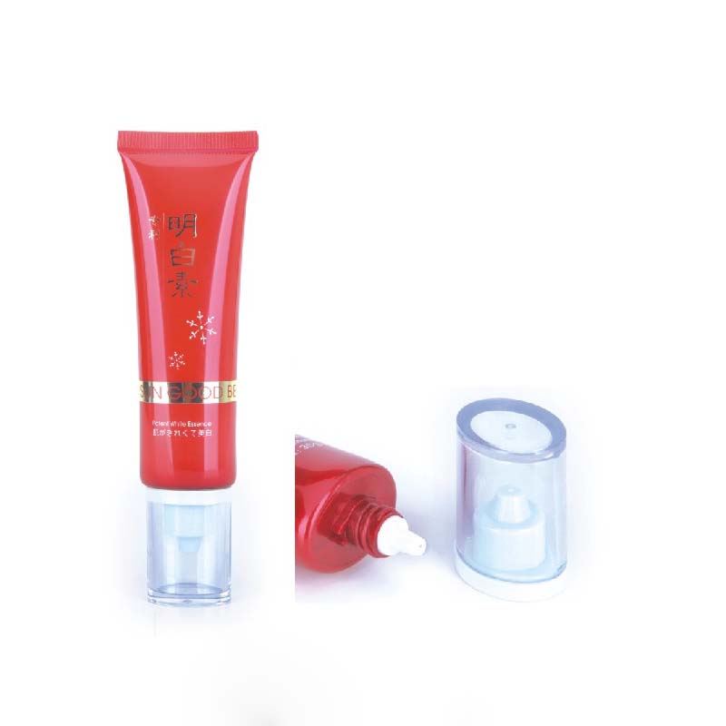 plastic oval tube with transparent acrylic lid for cosmetic packaging