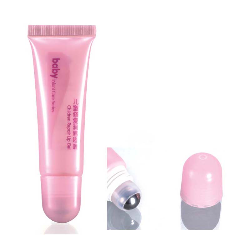 flexible plastic tube with one steel ball cap for lip gloss packaging