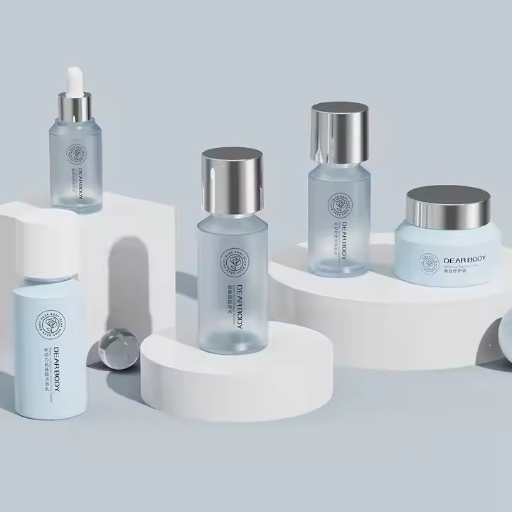 Sustainable Eco-Friendly Skincare Packaging Set Custom Refillable Plastic Lotion Serum Pump Bottle Face Cream Skin Care Shampoo