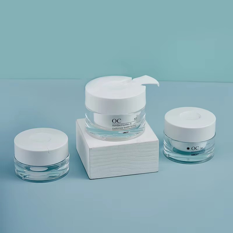 Wholesale Luxury 15ml 30ml 50ml Cosmetic Double Wall Jar With Scoop Lid Acrylic Cosmetic Jar