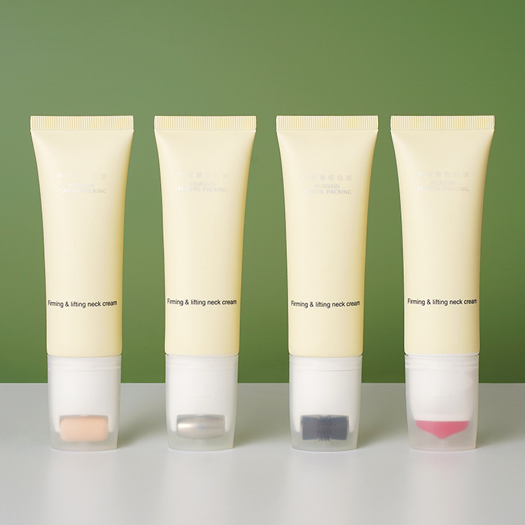Silicone gel zinc alloy roller massage soft tube neck cream body lotion sunscreen cosmetic tube 50ml