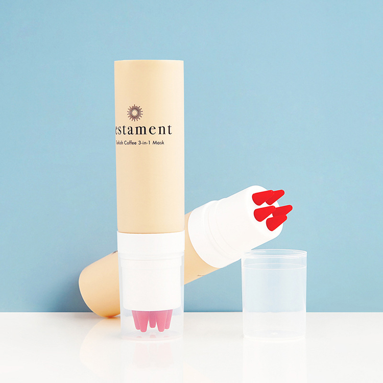 Facial cleanser packaging, skin care container, body lotion tube, 5-point silicone brush tip massage cosmetic tube packaging