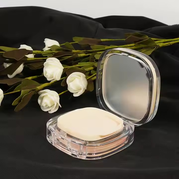 15G Fancy Design Square Cushion Empty Bb Case Cc Cream Acrylic Air Cushion Box With Mirror for Cosmetic Packaging