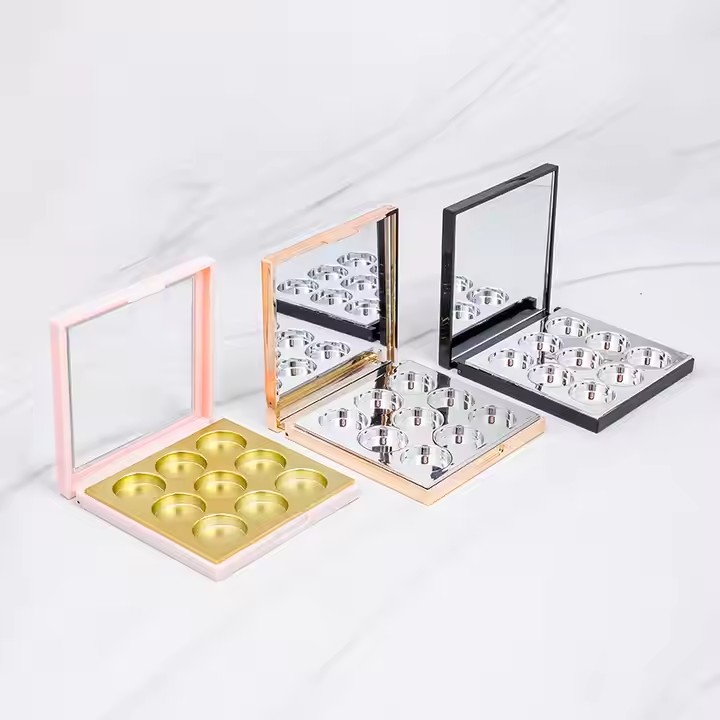 Factory Customized Nine Colors Nine Girds Shape Empty Highlight Concealer Clip Eye shadow Palette