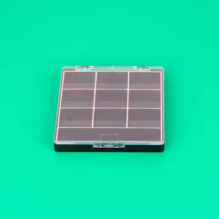 9 holes rectangle empty plastic empty eyeshadow palette clear eyeshadow container for makeup