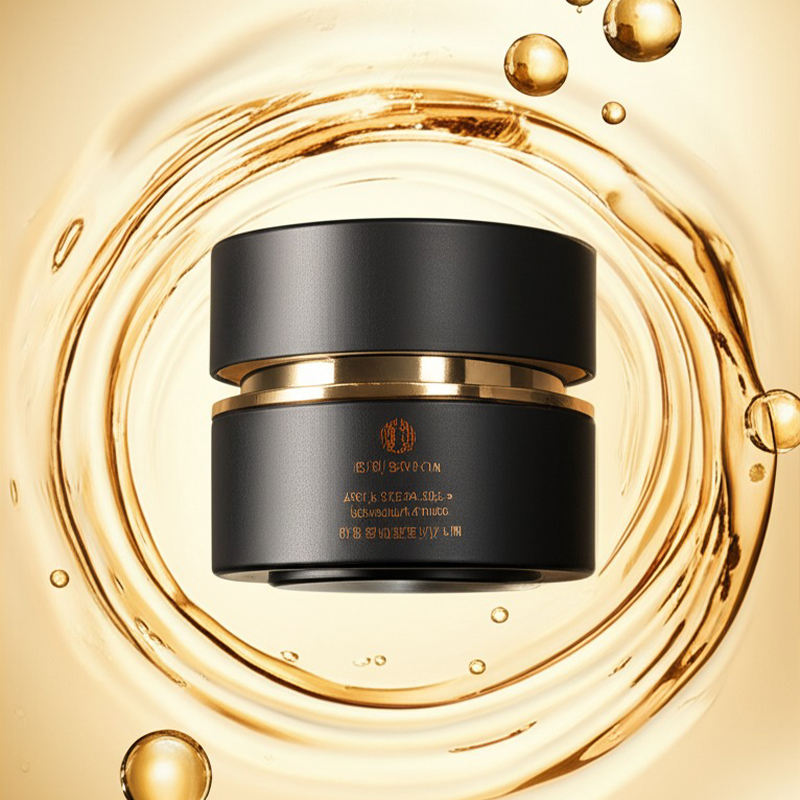 30ml 50ml Empty Luxury Cosmetic Skin Care Set Frosted Black Gold Glass Body Scrub Face Cream Jar